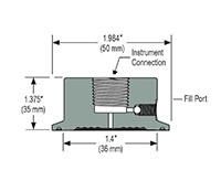 1-1/2 in. Sanitary Pipe Sizes Type 12 Sanitary, Clamped-Style, American Society of Mechanical Engineers - Bioprocessing Equipment (ASME-BPE), Non-Replaceable Diaphragm Seal (12-02S-S-12)