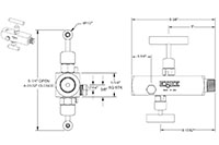 2070 Series 1/2 in. Connection Size Block and Bleed 2 Needle Valve with Hard Seat (2070-EMFC)