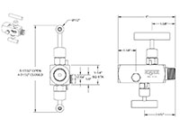 2070 Series 1/2 in. Connection Size Block and Bleed 2 Needle Valve with Hard Seat (2070-MFC)