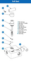 2704 Series 6,000 psi Pressure Rating 0.156 in. Orifice Block and Bleed 2 Manifold Valve with Soft Tip