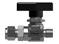 300 Series Two Way Ball valve Fractional Tube Fitting to Male