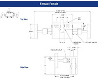 3510 Series Female-Female, Steel Valve Type 0.375 in. Orifice Differential Pressure 3 Manifold Valve with Soft Seat (3510-FFC)