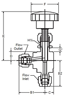 400 Series Angle Lined Drawing