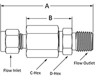 4000 Check Valve Fractional Tube Fitting to Male NPT