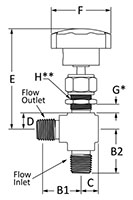 500 Metering Valve Angle Male NPT