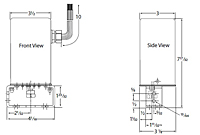 90º Unidirectional Electric Actuator 24 VDC - Dimensions