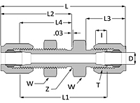 SAE Flareless Bulkhead Union