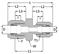 SAE Flareless Large Hex Union