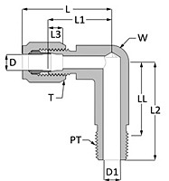 SAE Flareless Long Male Elbow