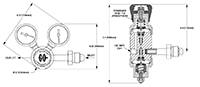 CYL-2 Two-Stage Brass Cylinder Gas Pressure Reducing Regulators - 2