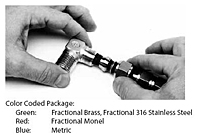 Color Coding Differentiates Metric and Fractional Parts and Materials