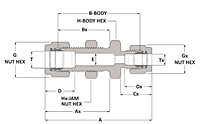 Bulkhead Reducing Union - Duolk Tube Fitting