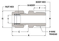 Male Bore Thru Connector - Duolok