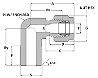 Tube fitting to pipe weld elbow