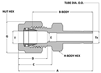 Tube fitting reducing connector