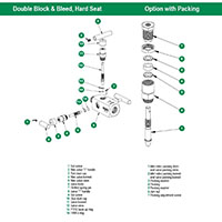 3070 Series Double Block and Bleed 3 Needle Valves with Hard Seat - 3