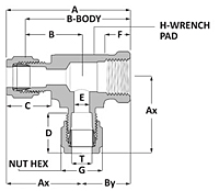 Tube fitting female run tee