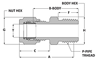 Tube fitting bore through male connector