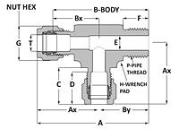 Tube fitting male run tee