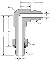 JIC SAE long male elbow