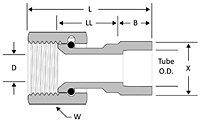 JIC swivel nut tube socket weld connector