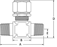 Lift check male NPT end connections line drawing.