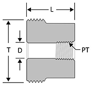 ORFS female NPT threaded piece - HP