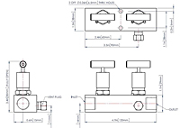 Remote Mount 2-Valves Manifold (Flat Face) Model-HM8262-2