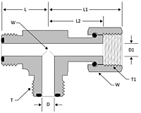 O-ring Face Seal Swivel Run Tee