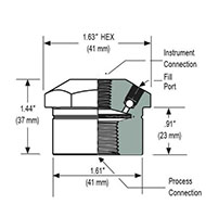 1/4 in. Process Connection Size Type 25/25H Standard and Elevated Pressure, Non-Replaceable Diaphragm Seal (25H-02S-S-02S)