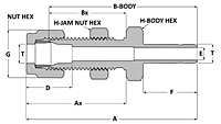 Tube fitting bulkhead reducer adapter