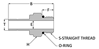 Tube fitting male straight thread adapter