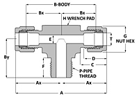 Tube fitting male branch tee