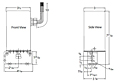 90º Unidirectional Electric Actuator 24 VDC - Dimensions