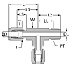 SAE Flareless Male Branch Tee