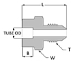 JIC silbraze tube socket weld adapter