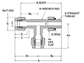 Male SAE Straight Thread Run Tee - Duolok