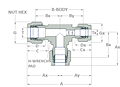 Tube fitting reducing tee