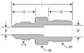 JIC bulkhead BSPT male connector