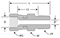 JIC swivel nut male connector