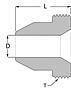 Stainless steel pipe fitting Koncentric butt weld threaded piece.