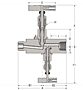 Block & Bleed valves LN Series Series Line Drawing Flat