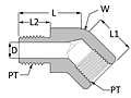 Female Pipe Elbow 45