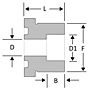 ORFS tube socket tail piece - HP