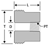 ORFS female NPT threaded piece - HP