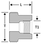 ORFS female straight thread threaded piece - HP